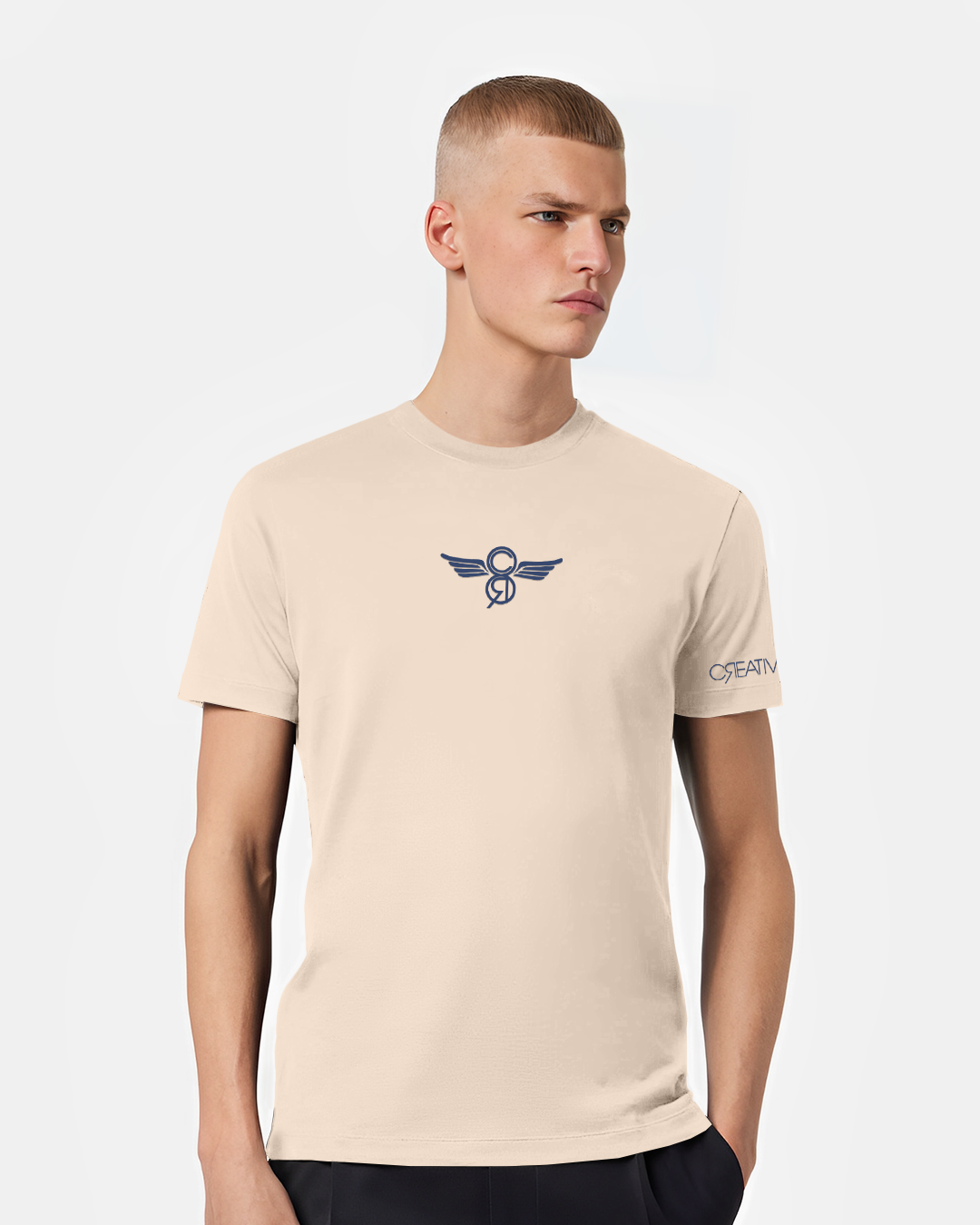 HYPNOS CR LOGO TEE COTTON PREMIUM CAMEL/BLUE MNS