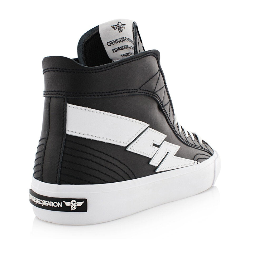 CREATIVE RECREATION ZEUS HI LEATHER BLACK WHITE