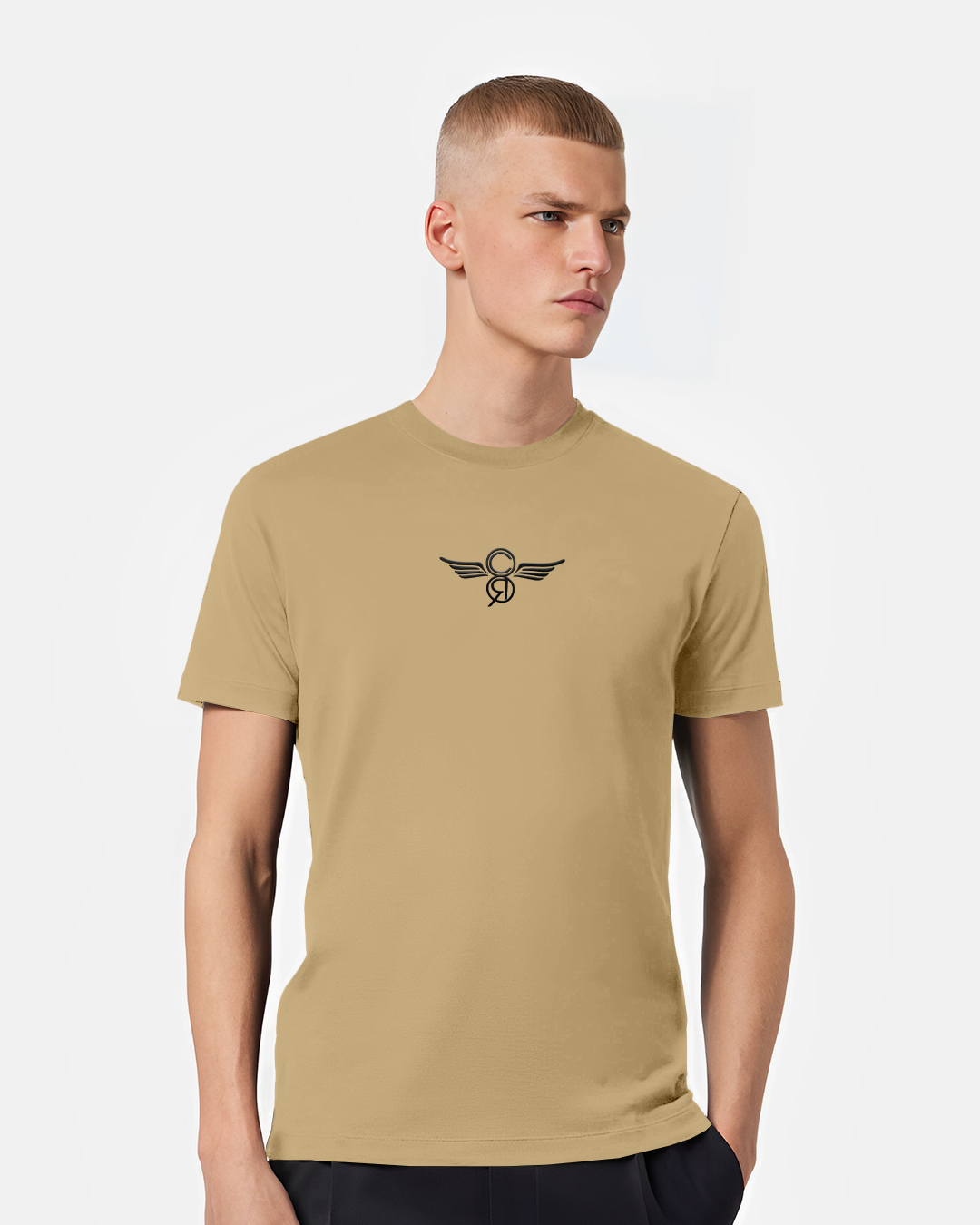 ELYSIUM CR LOGO TEE COTTON PREMIUM CAMEL/BLACK MNS